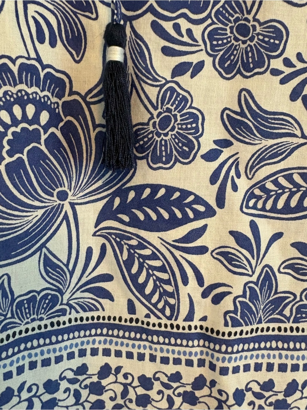 Talbots White and Blue Floral Peasant Blouse Sz XL - Picture 5 of 10